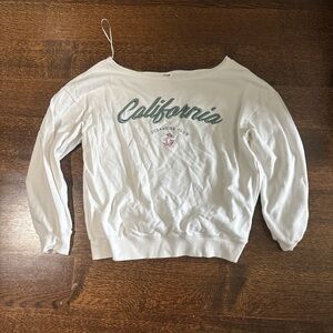 Garage White Sweatshirt with Green Print